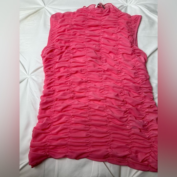 Top shop Ruched Mesh Tank Top in Pink NWT - Picture 10 of 10